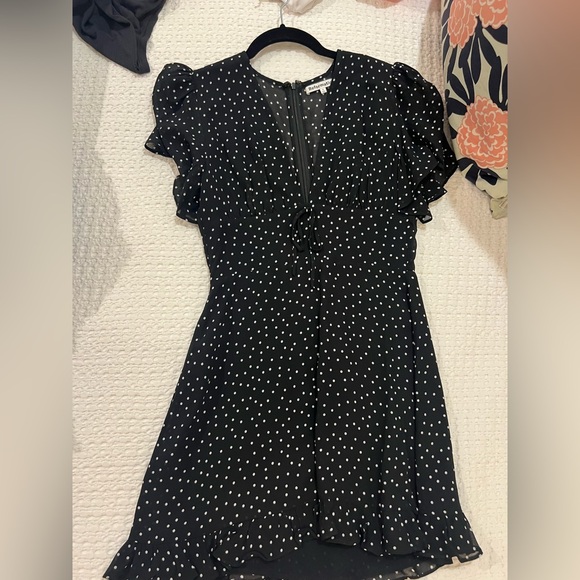 Reformation Black and White Polka Dot Mini Dress - Picture 1 of 4